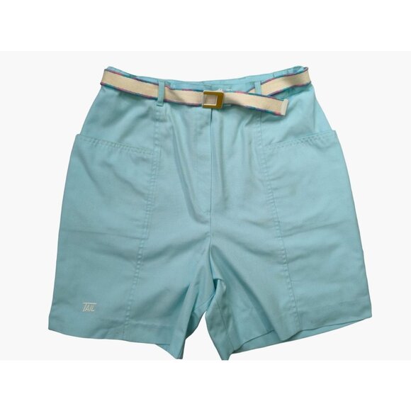 Vintage TAIL Shorts 9/10 Red Label With Belt Lt blue high rise AS IS Runs small - Picture 1 of 12